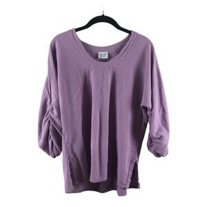 Oh My Gauze! Gauzy Relaxed Fit 3/4 Length Sleeve Light Purple Top Size 2